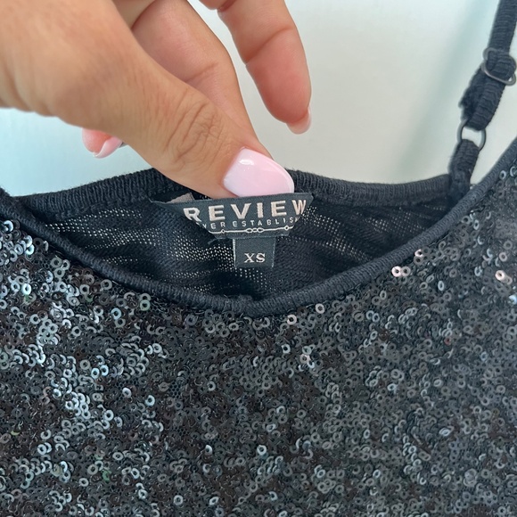 Review Black Sequin Cami Top – Size XS - Picture 3 of 6